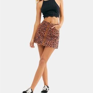We The Free Leopard Print Mini Skirt